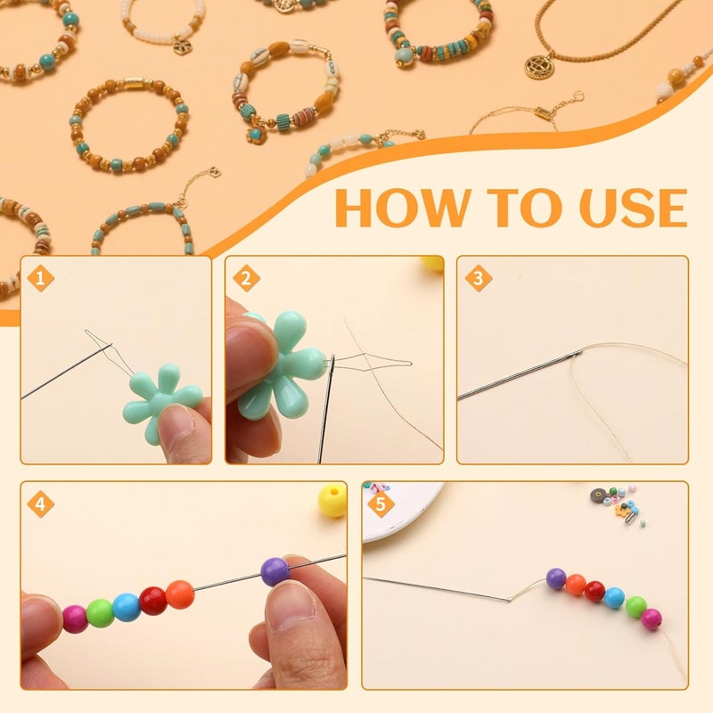 UOOU 102 Pcs Beading Needles, Bead Needles for Jewelry Making, Size 10-12 Extra Straight Fine Seed Beads Needles for Embroidery Jewelry Making - Image 4